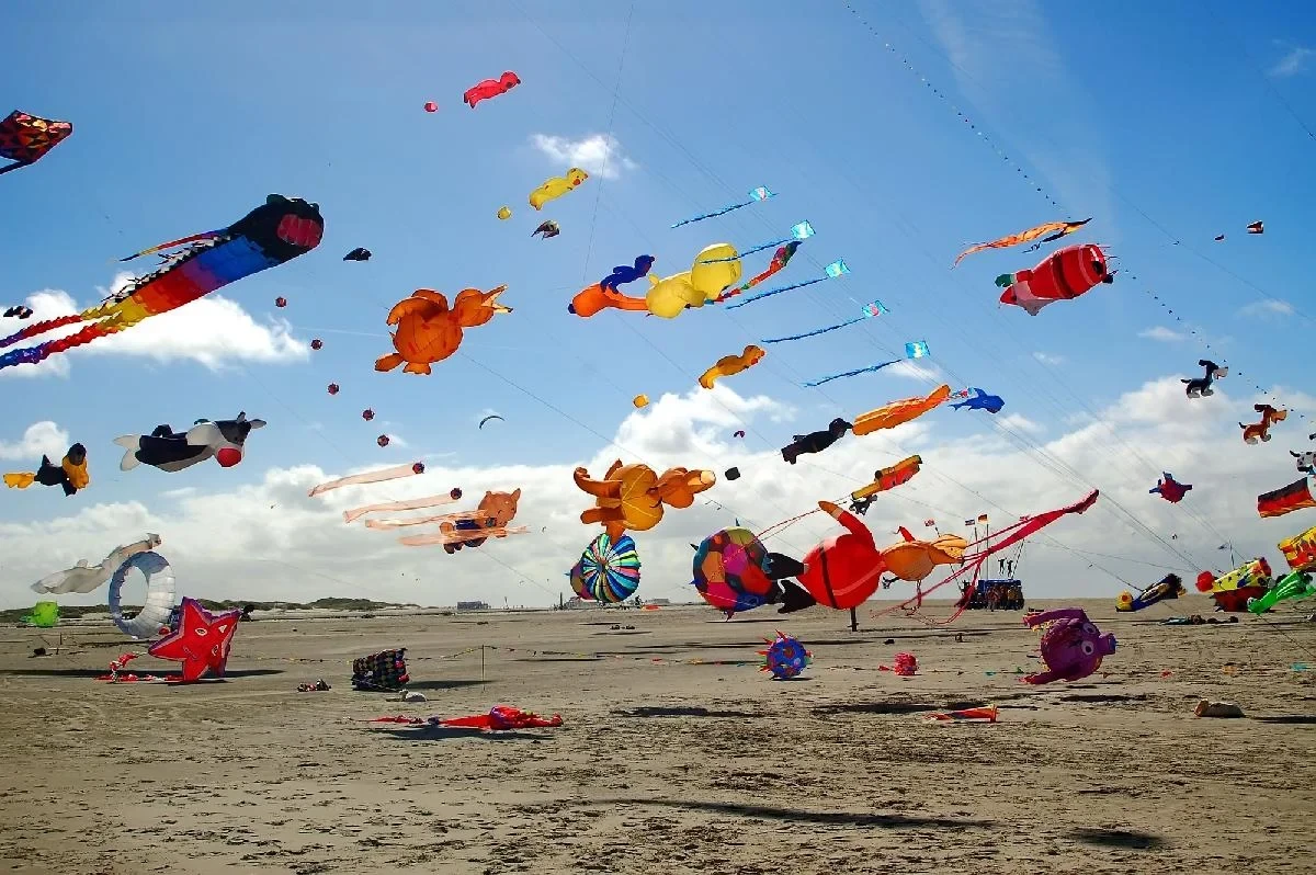 Colorful kites in the Pattaya Kite Festival